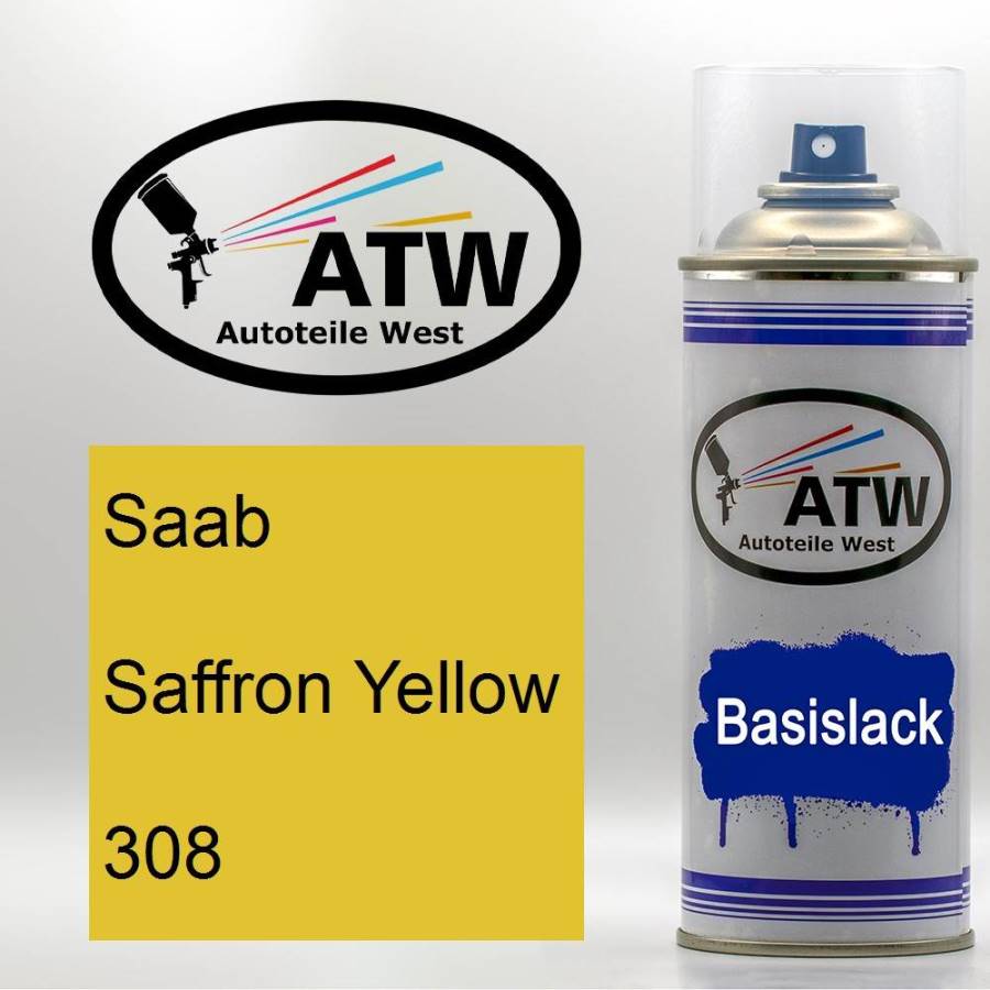 Saab, Saffron Yellow, 308: 400ml Sprühdose, von ATW Autoteile West.